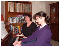 Ceinwen at piano